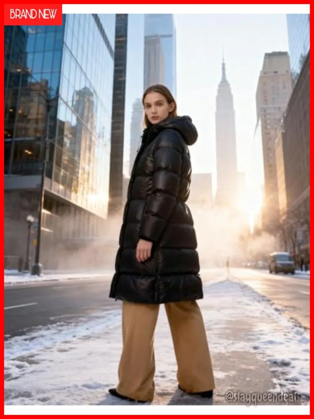 Women's Long Winter Puffer Jacket Hooded Parka Thicken Warm Coat